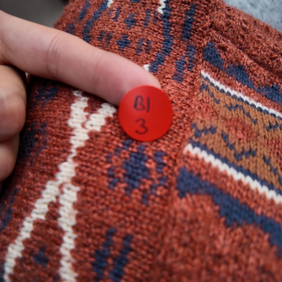Lucky Brand Rust Aztec Southwest Boho Cardigan Sweater M - Picture 8 of 8